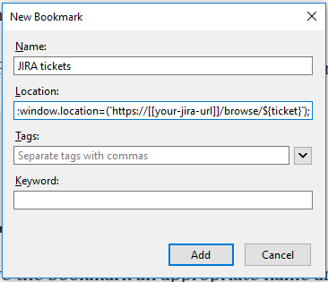 Enter bookmark details